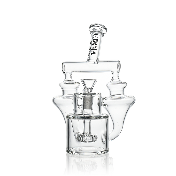 8" Twin Vortex Recycler Scientific Glass Water Pipe | Croia Glass - view 5 | BDDbrands