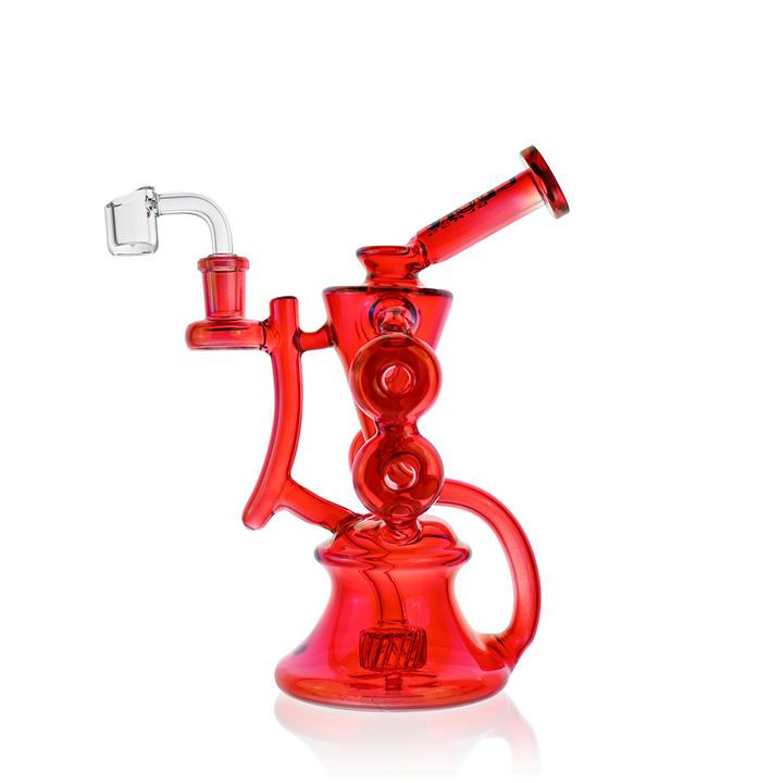 10" Symmetrical Quad-Donut Klein Recycler Dab Rig | Croia Glass - view 2 | BDDbrands