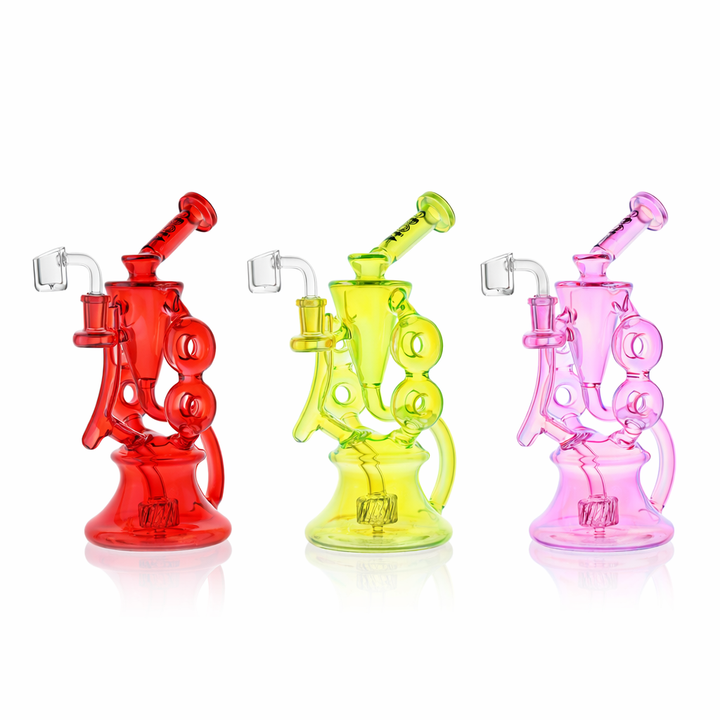 10" Symmetrical Quad-Donut Klein Recycler Dab Rig | Croia Glass - view 7 | BDDbrands