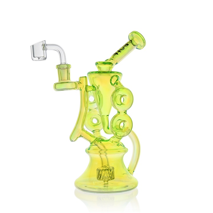 10" Symmetrical Quad-Donut Klein Recycler Dab Rig | Croia Glass - view 6 | BDDbrands