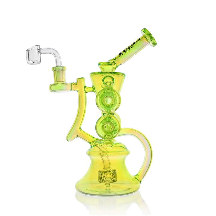 10" Symmetrical Quad-Donut Klein Recycler Dab Rig | Croia Glass - view 3 | BDDbrands