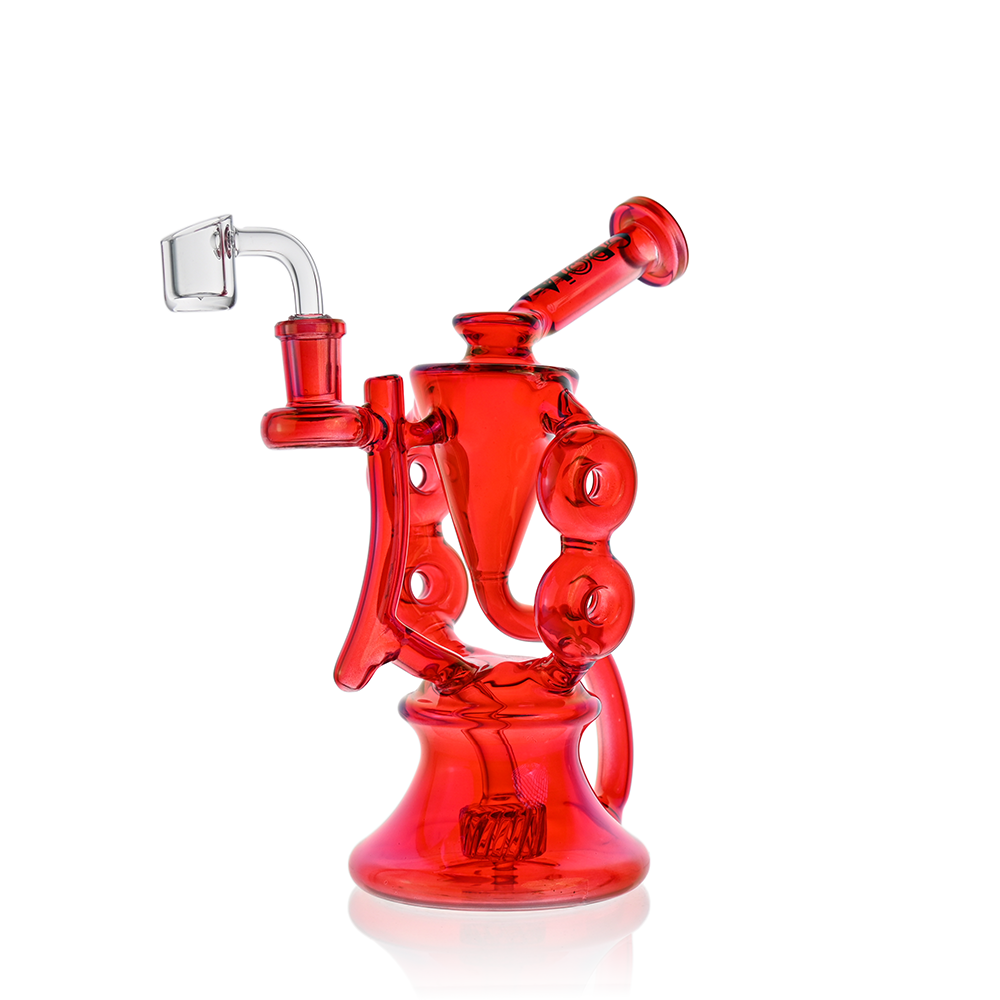 10" Symmetrical Quad-Donut Klein Recycler Dab Rig | Croia Glass - view 5 | BDDbrands
