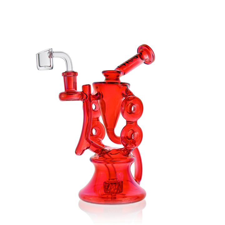 10" Symmetrical Quad-Donut Klein Recycler Dab Rig | Croia Glass - view 5 | BDDbrands
