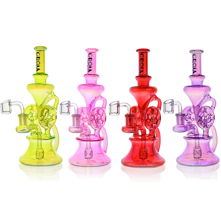 10" Dual Swiss Perc Klein Recycler Dab Rig | Croia Glass - view 5 | BDDbrands