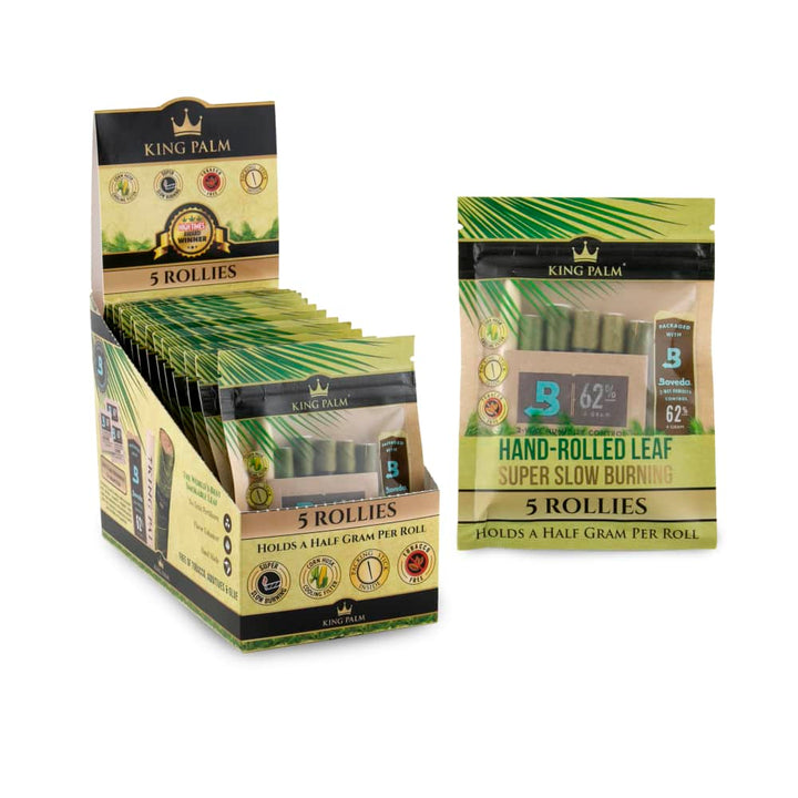 King Palm Rollie Size Natural Pre-Rolled 5pk Leaf Tubes - 15ct