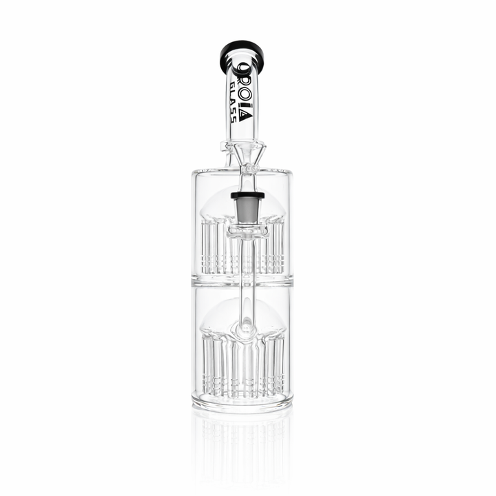 11" Double Tree Perc Scientific Glass Bong | Croia Glass - view 5 | BDDbrands