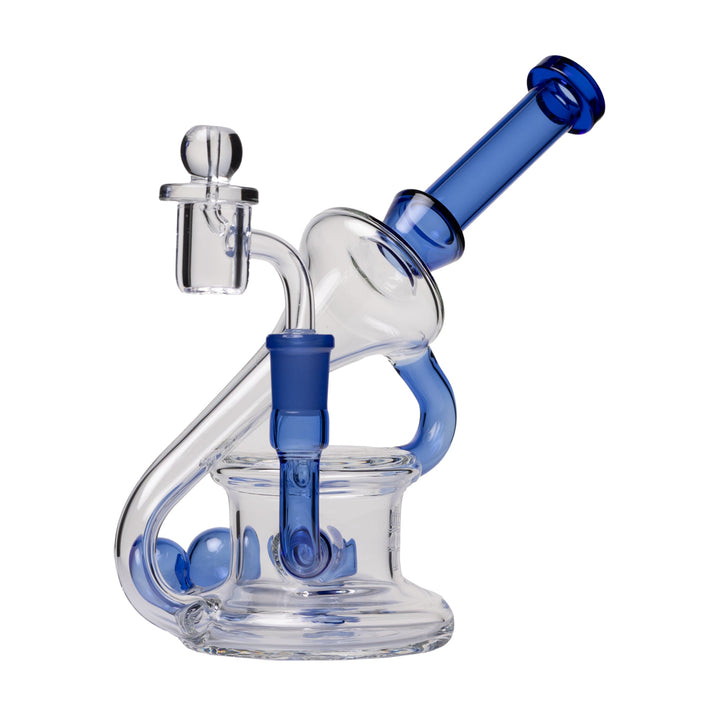 Human Grade 7.5" Recycler 45 (Triple Marble) Glass Rig Water Pipe