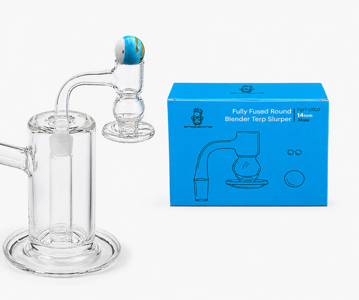 Space King Fully Fused Round Blender Terp Slurper (Light Blue)