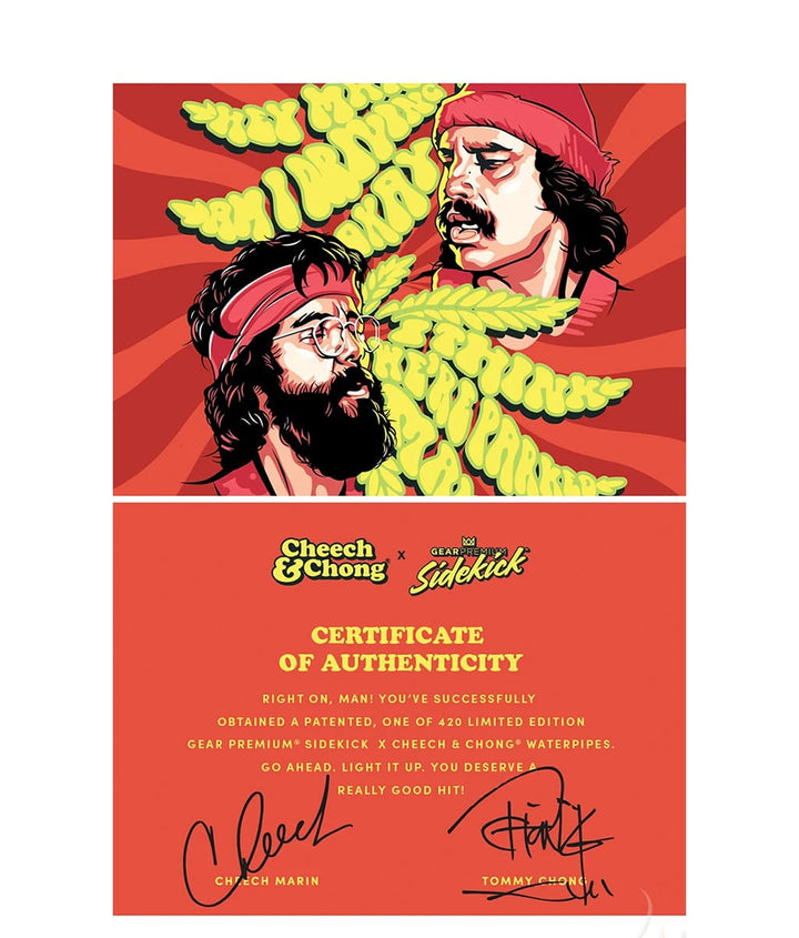 GEAR x Cheech & Chong Parked Sidekick art print and numbered Certificate of Authenticity signed by Cheech Marin and Tommy Chong