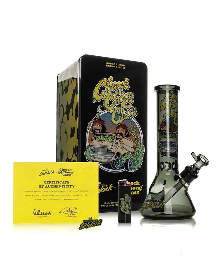 GEAR x Cheech & Chong 12 inch Van Sidekick bong full set with collectible tin, certificate of authenticity, and lighter