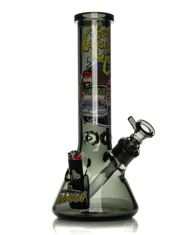 GEAR x Cheech & Chong 12 inch Van Sidekick beaker water pipe with built-in lighter holster, front view