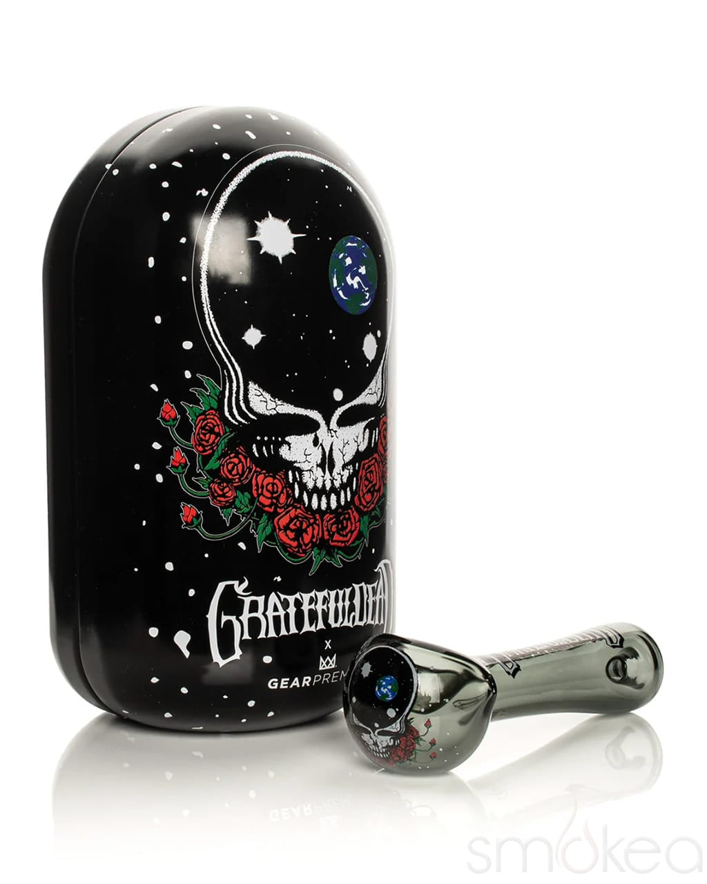 GEAR Premium x Grateful Dead 4.5" Space Your Face spoon pipe with matching collectible tin