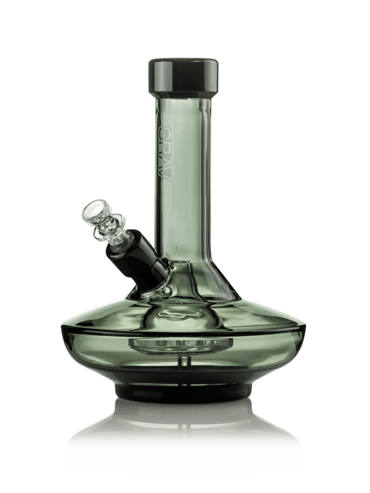 GRAV® Small Wide Base Water Pipe in Smoke with Black Accents