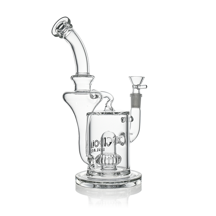 10" Hourglass Recycler Scientific Bong with Crown Perc | Croia Glass
