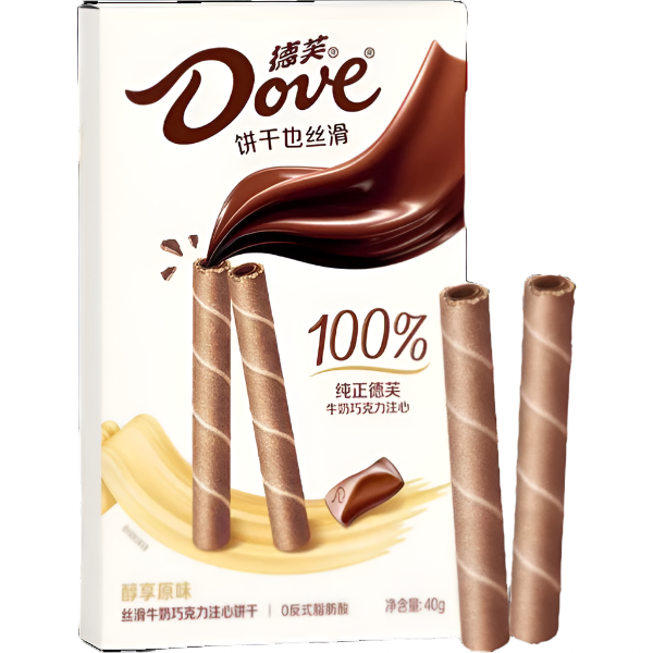 Dove Crispy Rolls Milk Chocolate Hazelnut 40g (CHINA) by Dove | BDDbrands
