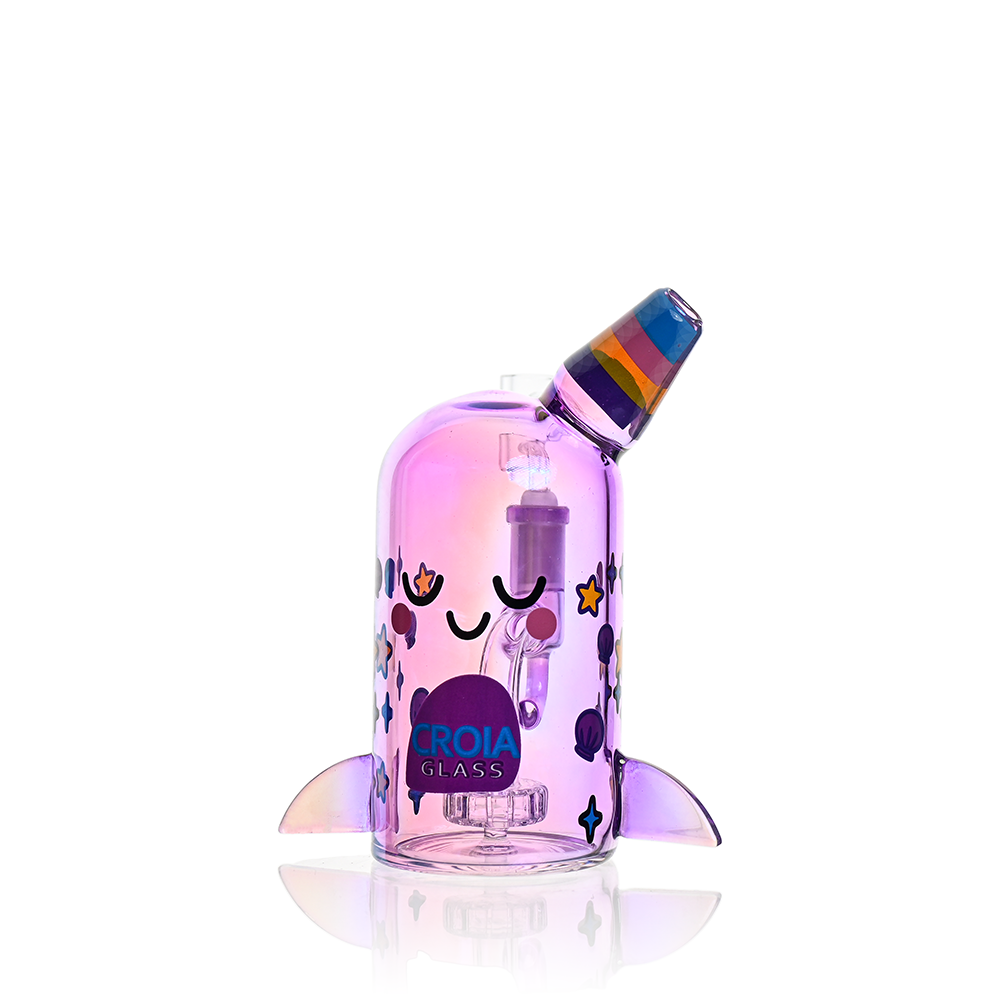 Cute Narwhal Dab Rig – Mini Showerhead Perc Rig | Croia Glass