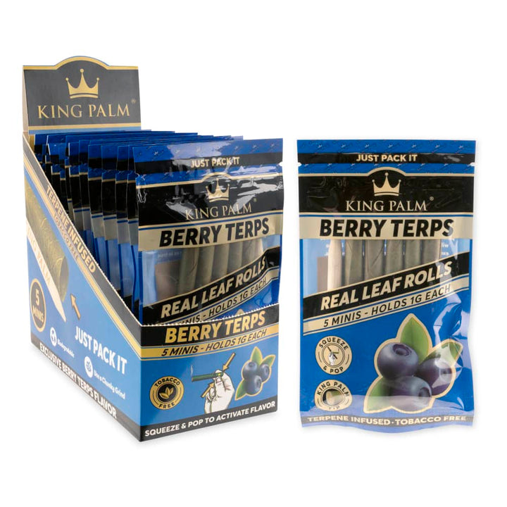 King Palm 5pk Mini Flavored Leaf Tubes – 15ct Display