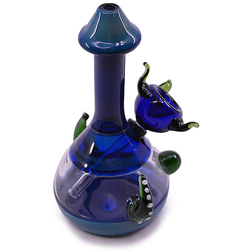 Glass Bubbler - Mushroom Art (8")