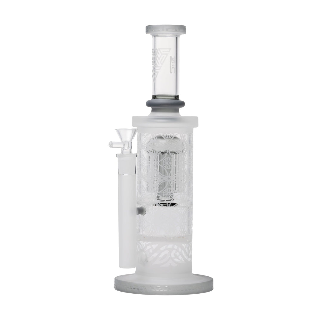 Human Grade Sacred Straight Sandblasted Glass Water Pipe - view 7 | BDDbrands