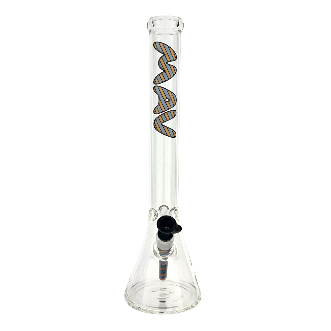 18" 5mm Classic Beaker Bong wigwag stem match fire by MAV GLASS | BDDbrands