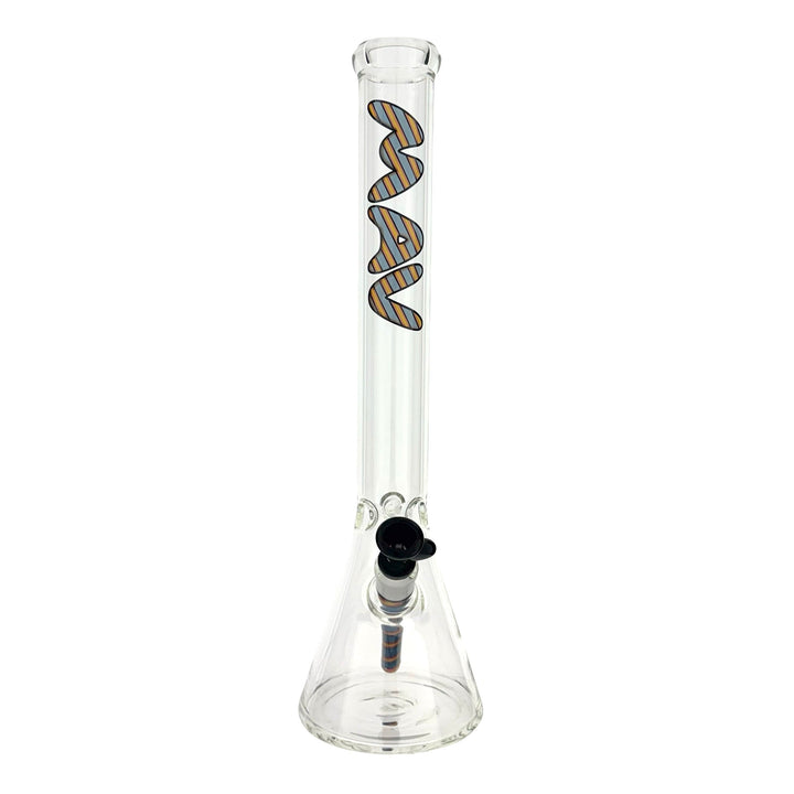 18" 5mm Classic Beaker Bong wigwag stem match fire by MAV GLASS | BDDbrands