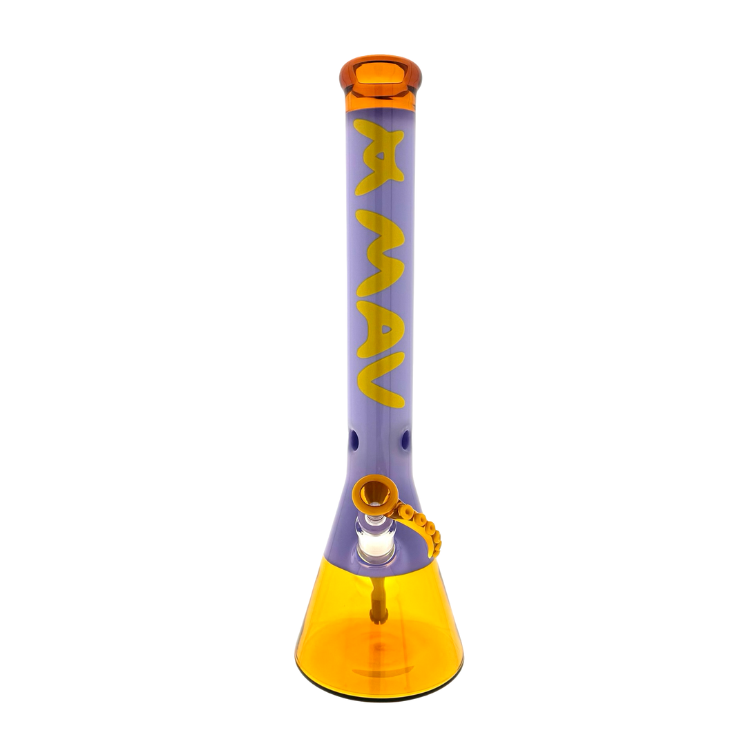 18" Golden Octopus Purple Sleeve Beaker Bong Limited by MAV GLASS | BDDbrands