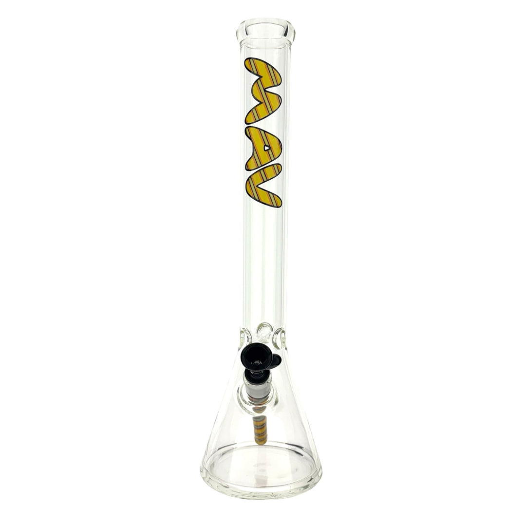 18" 5mm Classic Beaker Bong wigwag stem match hike by MAV GLASS | BDDbrands