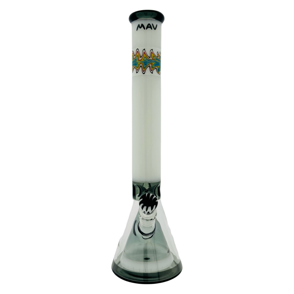18" Wigwag MAV Glass Pyramid Beaker Bong black and white - view 2 | BDDbrands