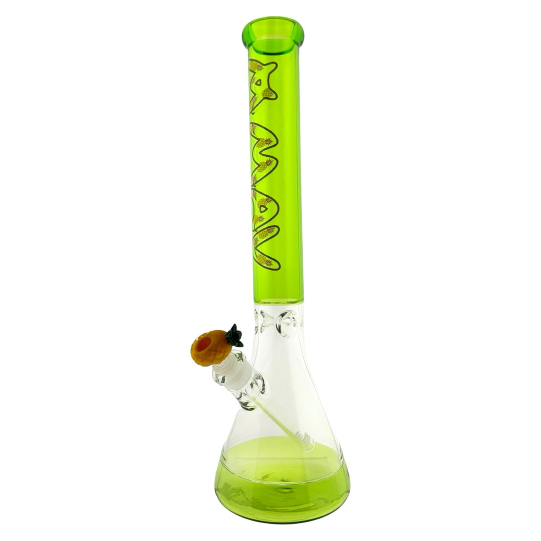 Ooze Pineapple 18" Full Color Beaker Bong x Empire Glassworks Pineapple Bowl by MAV GLASS | BDDbrands