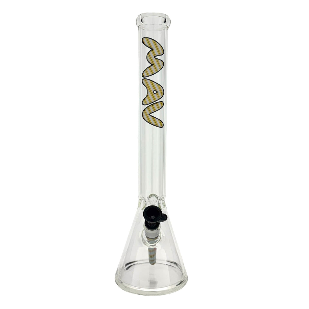 18" 5mm Classic Beaker Bong wigwag stem match play by MAV GLASS | BDDbrands
