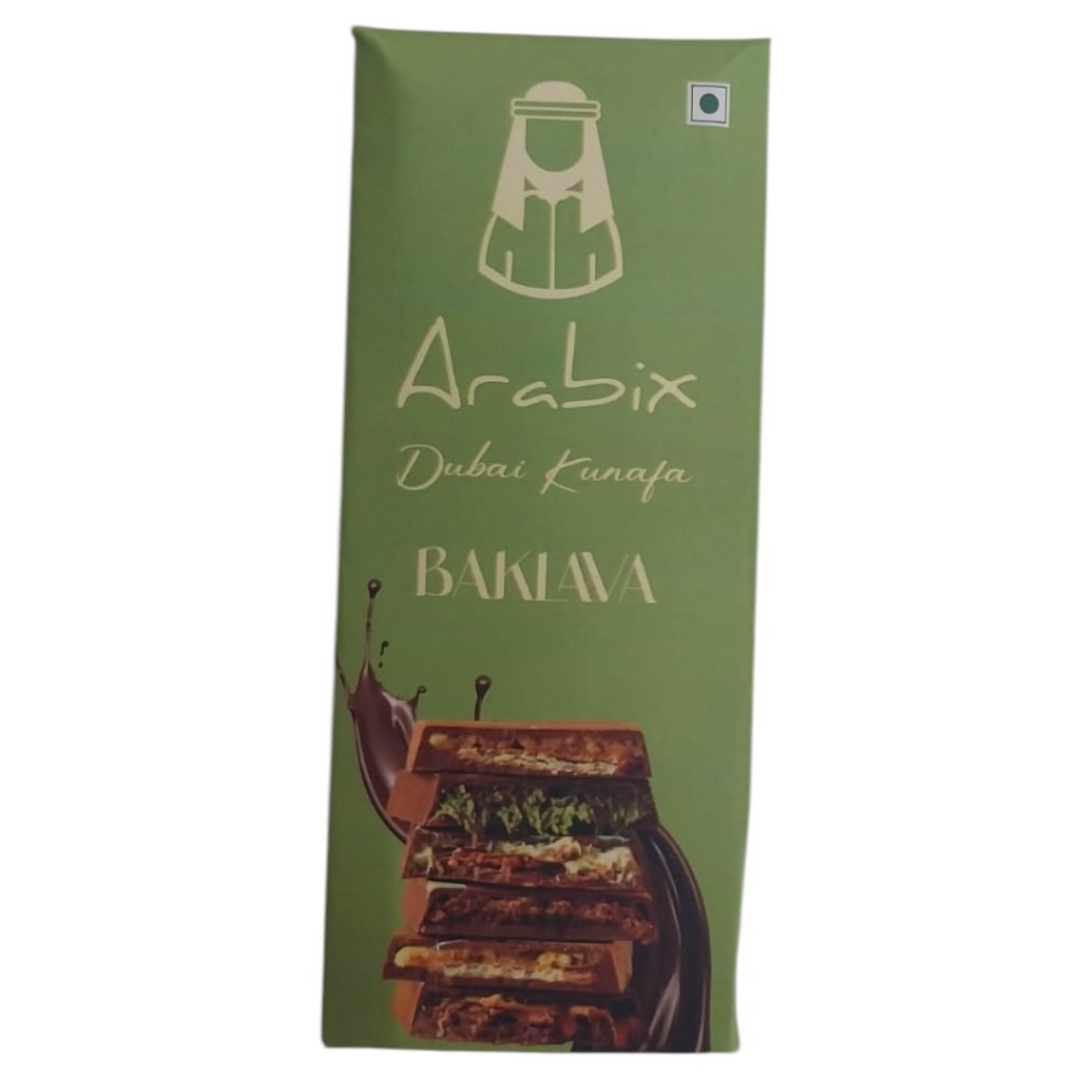 Arabix Dubai Kunafa Chocolate Baklava 82g (INDIA)