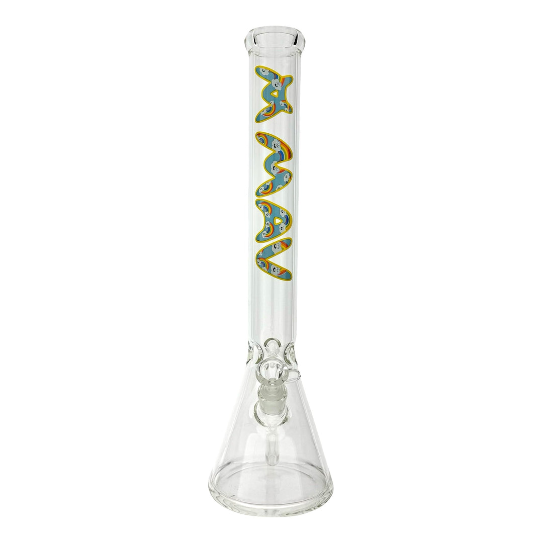 18" MAV Rainbow High Cloud Logo Beaker Bong by MAV GLASS | BDDbrands
