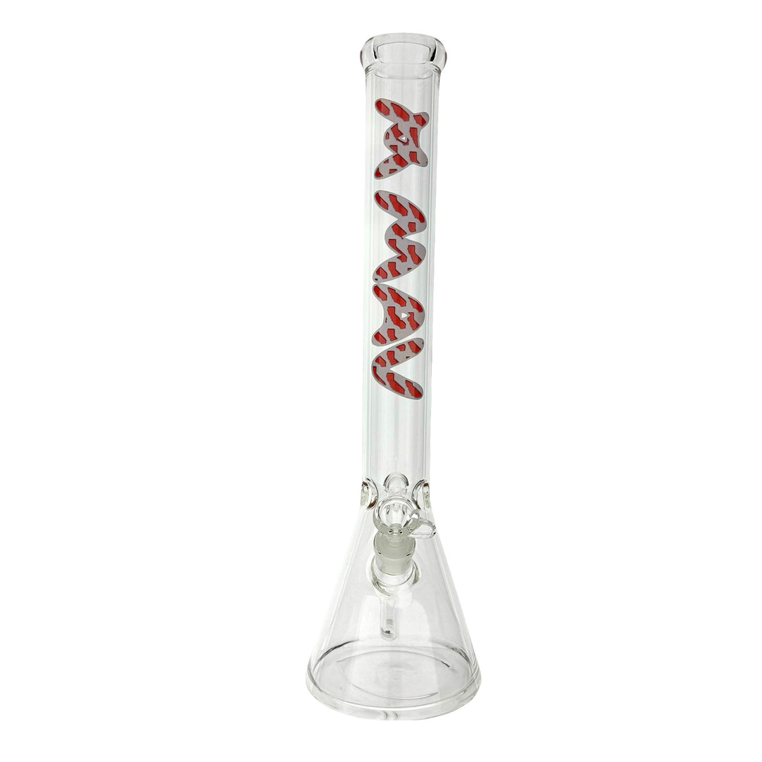 18" MAV Golden Red Cali Logo Beaker Bong by MAV GLASS | BDDbrands