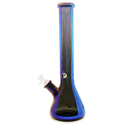 Experience the Essence of Smoking with Iridescent Shiny Finish Beaker Water Pipe (14")