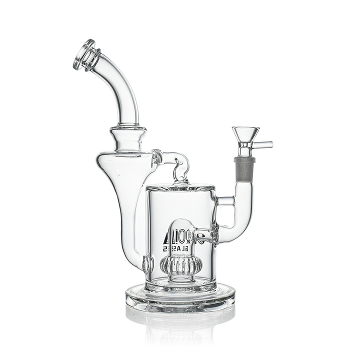 10" Hourglass Recycler Scientific Bong with Crown Perc | Croia Glass
