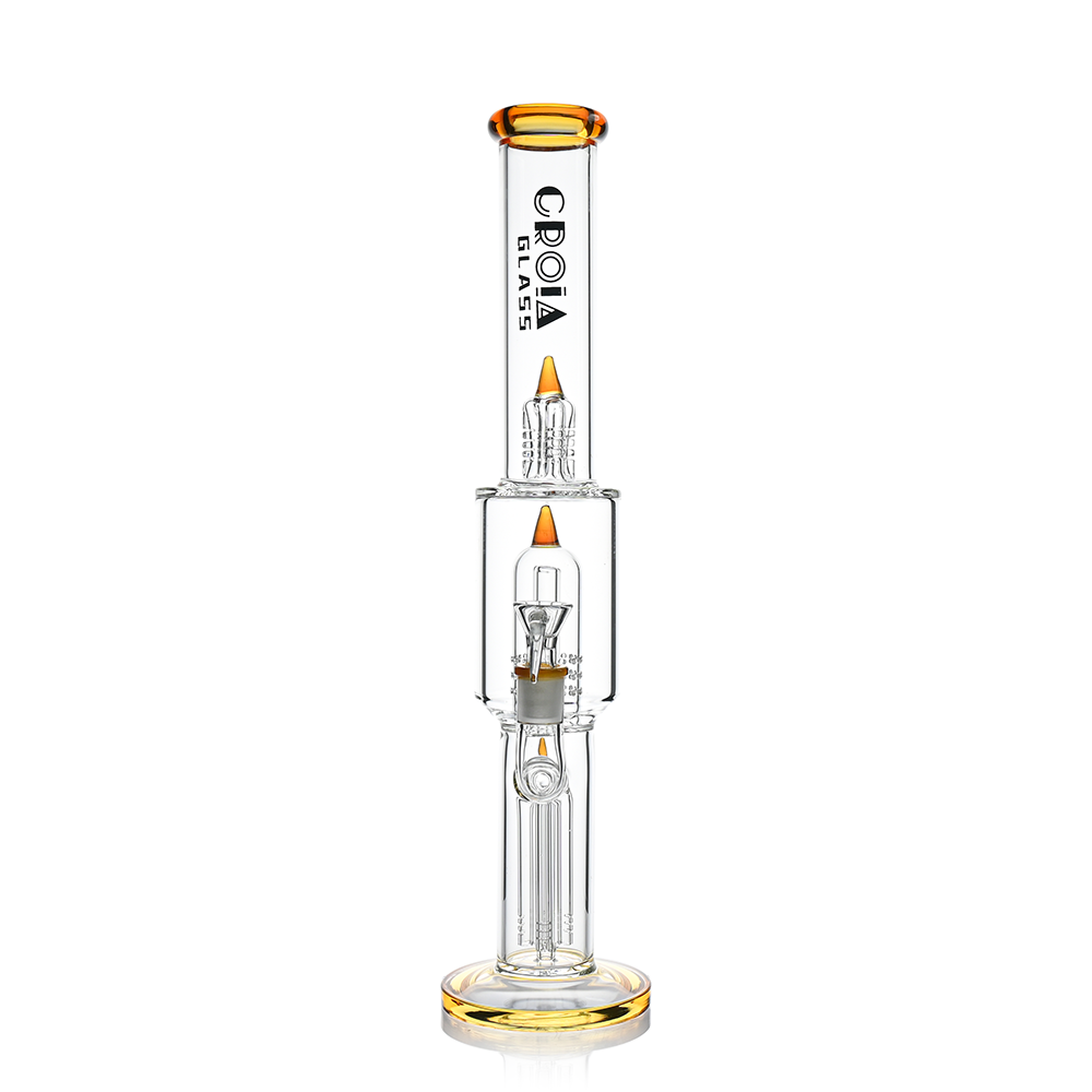 16" Triple Rocket-Perc Scientific Glass Bong | Croia Glass - view 6 | BDDbrands