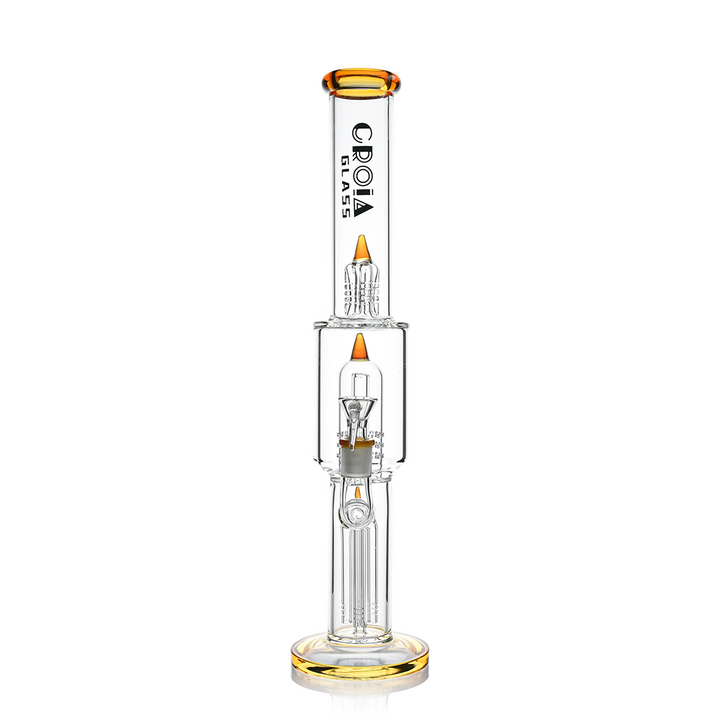 16" Triple Rocket-Perc Scientific Glass Bong | Croia Glass - view 6 | BDDbrands