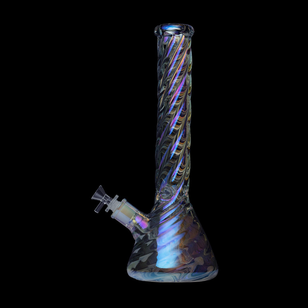 Human Grade Twisted Iridescent Beaker Water Pipe - view 5 | BDDbrands