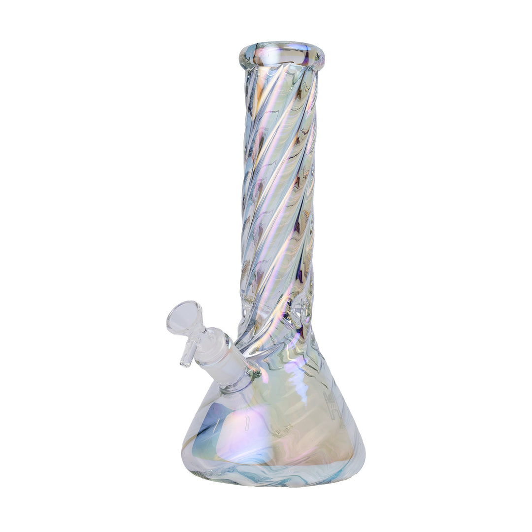 Human Grade Twisted Iridescent Beaker Water Pipe - view 8 | BDDbrands