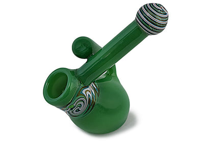 Wig Wag Milky Colored Glass Bubbler