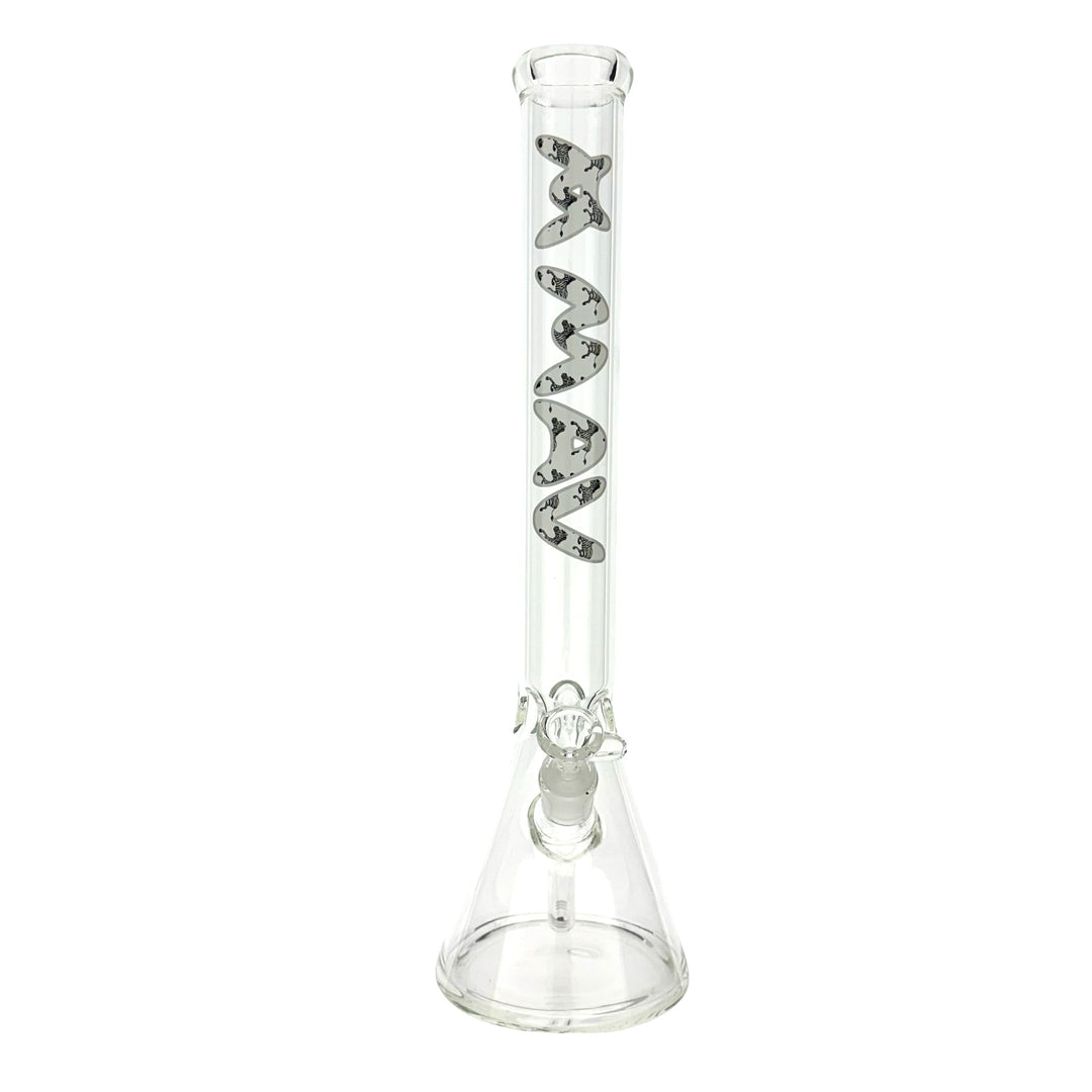 18" MAV Safari Zebra Logo Beaker Bong by MAV GLASS | BDDbrands