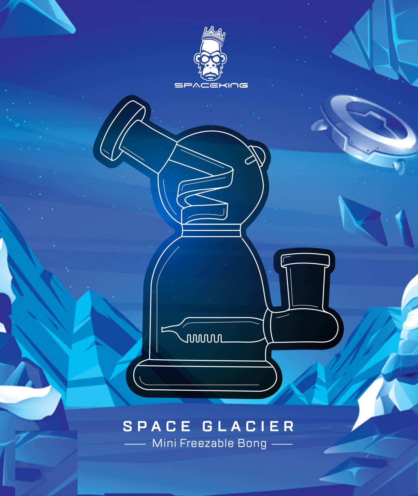 Space King Glass - 'Space Glacier' Freezable Bong
