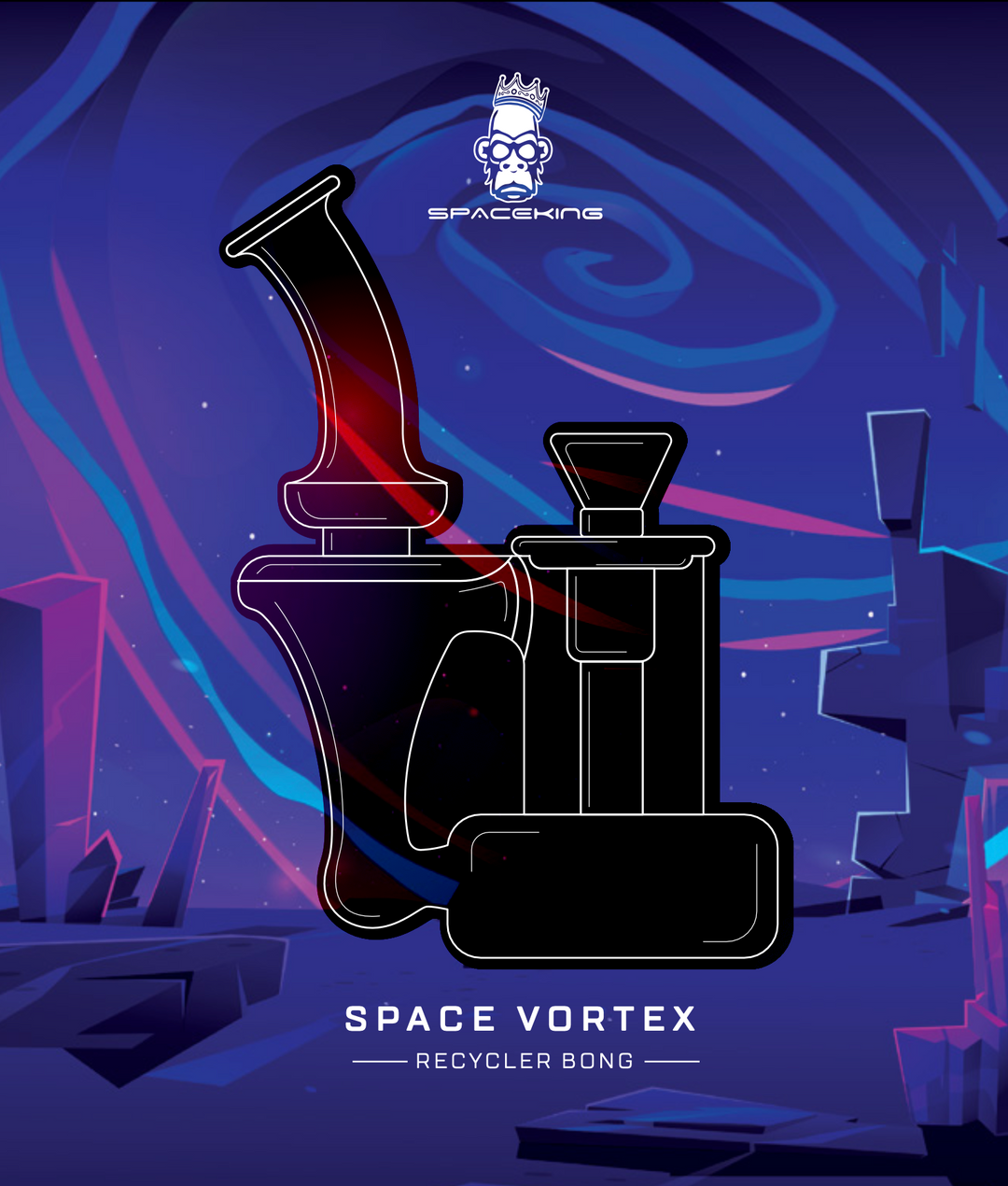 Space King Glass - 'Space Vortex' Recycler Bong