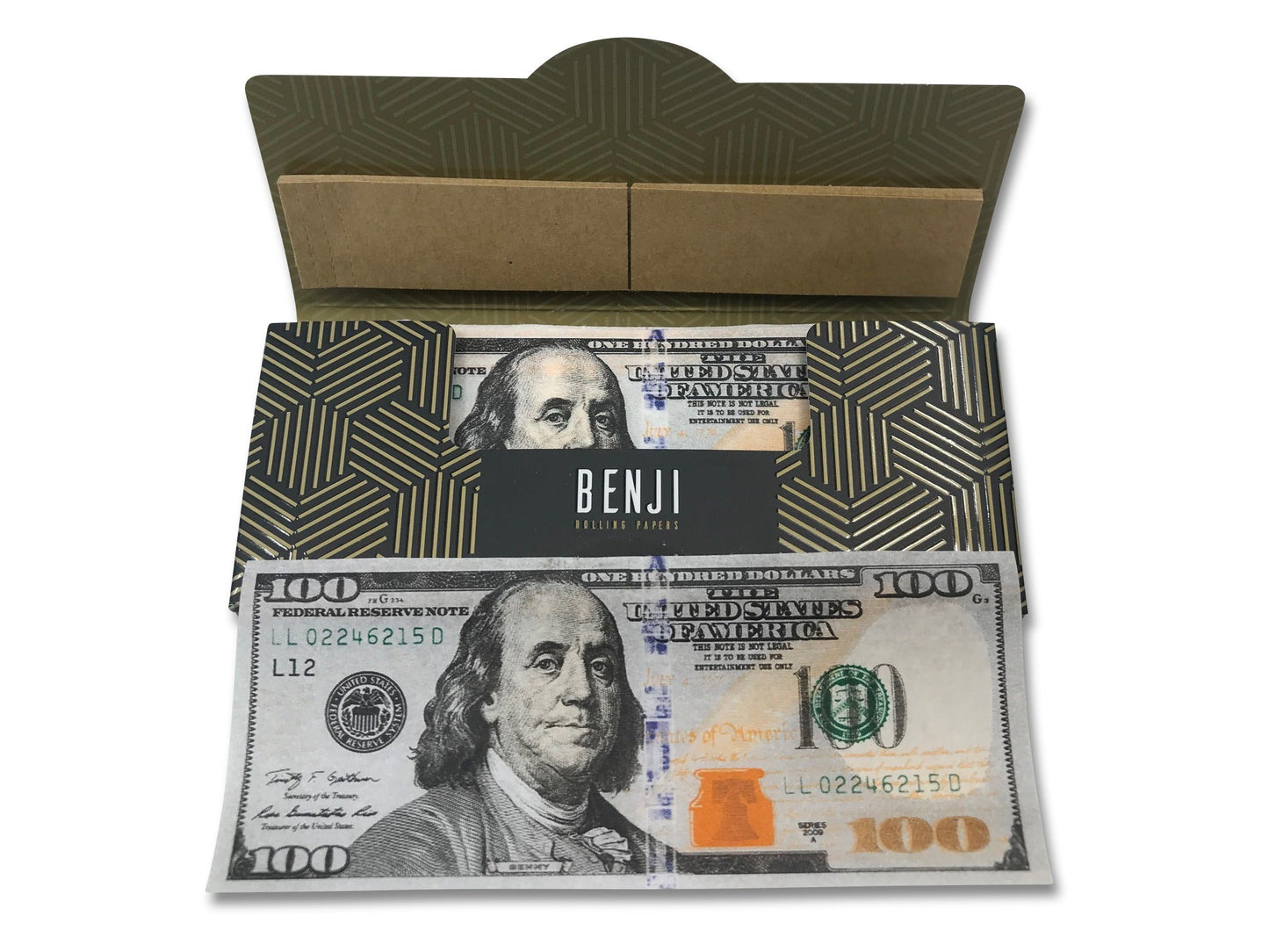 Benji $100 print Rolling Paper (5 pack)