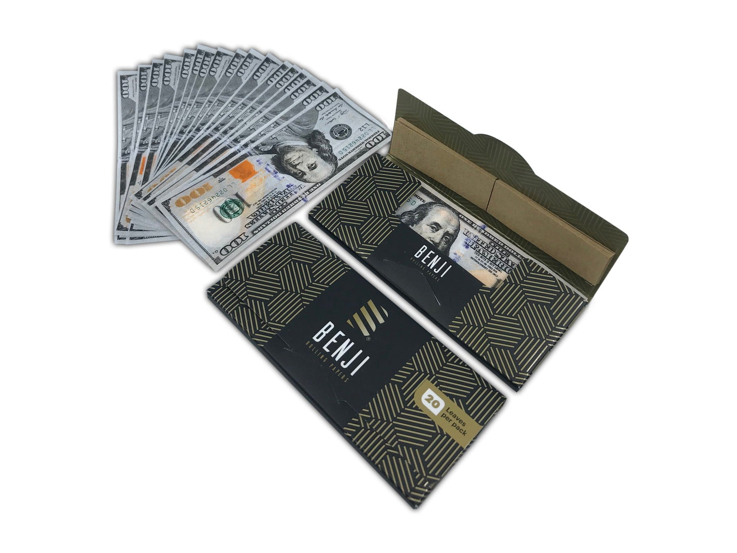 Benji $100 Print Rolling Paper Booklets (3 pack)